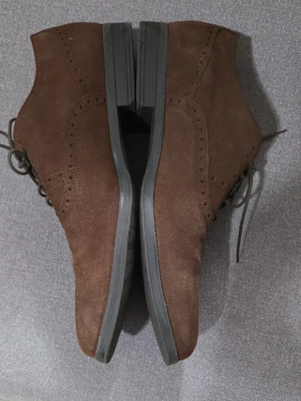 Cole Haan Grand.OS Men's Brown Suede Wingtip Lace-Up Dress Shoes